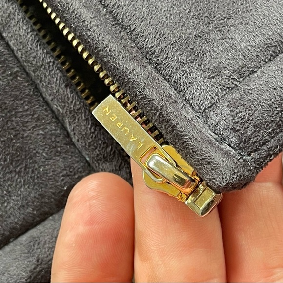 Lauren Ralph Lauren suede black hooded zip vest Small - Picture 4 of 7